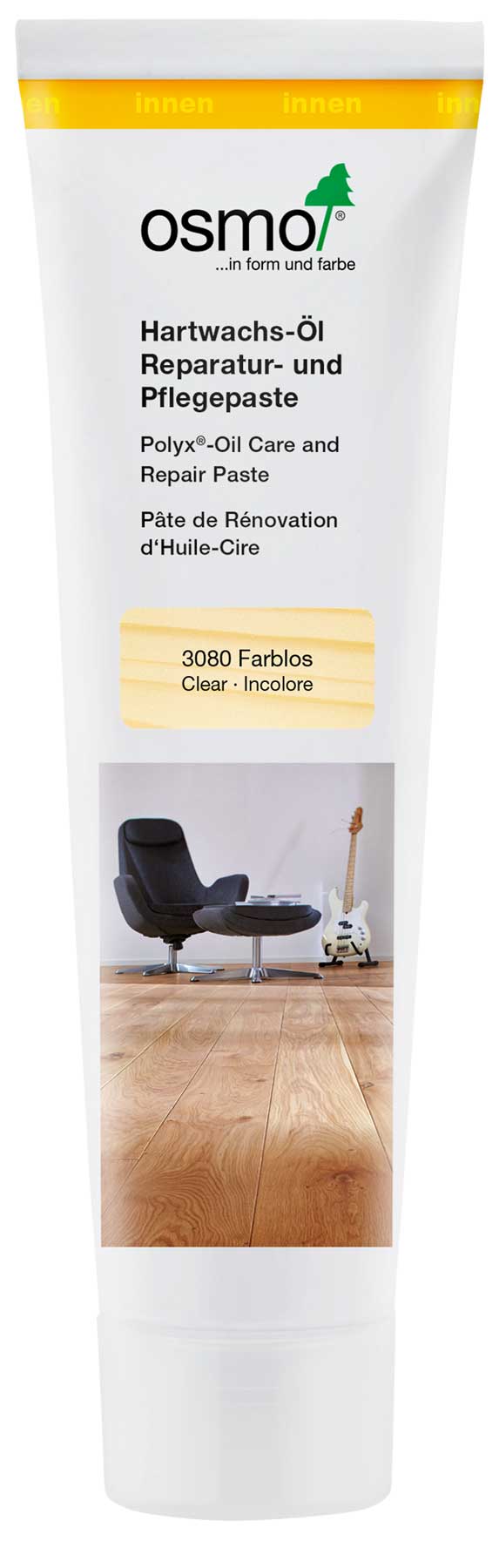 Osmo Hartwachs Öl Reperatur- und Pflegepaste farblos 75 ml