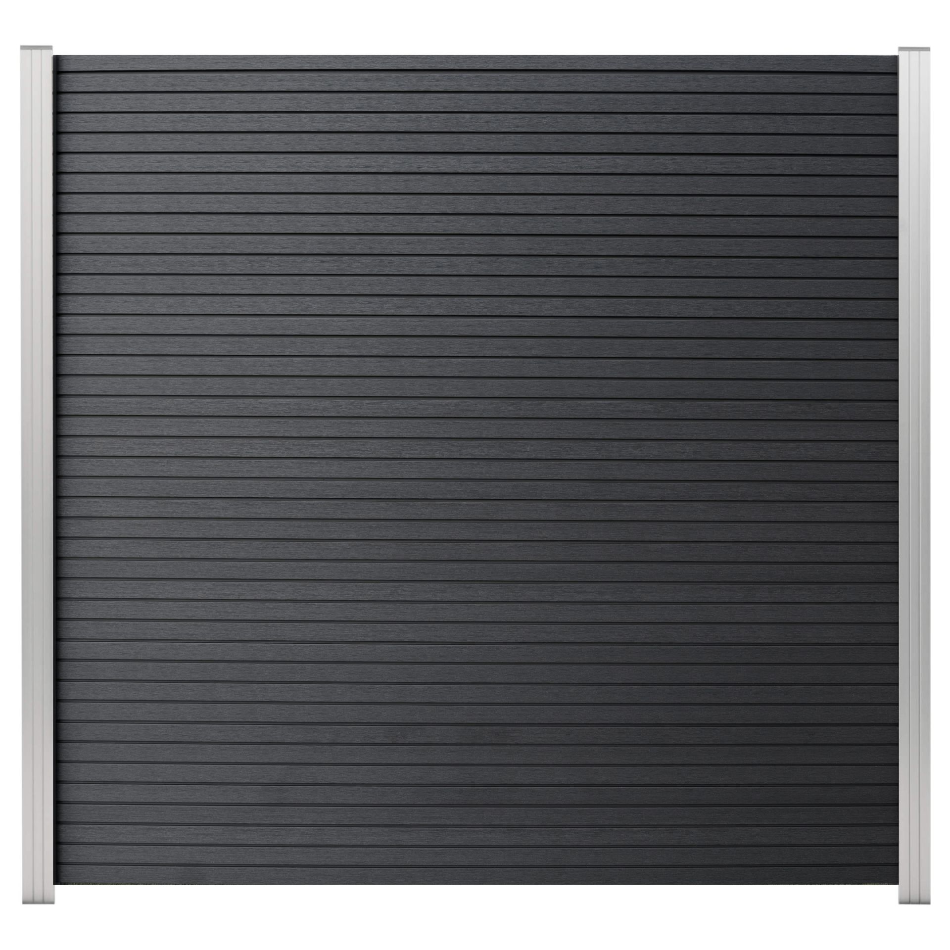 GartenLand Sichtschutz Zaun BPC Shadowline 180x180cm Deep Black