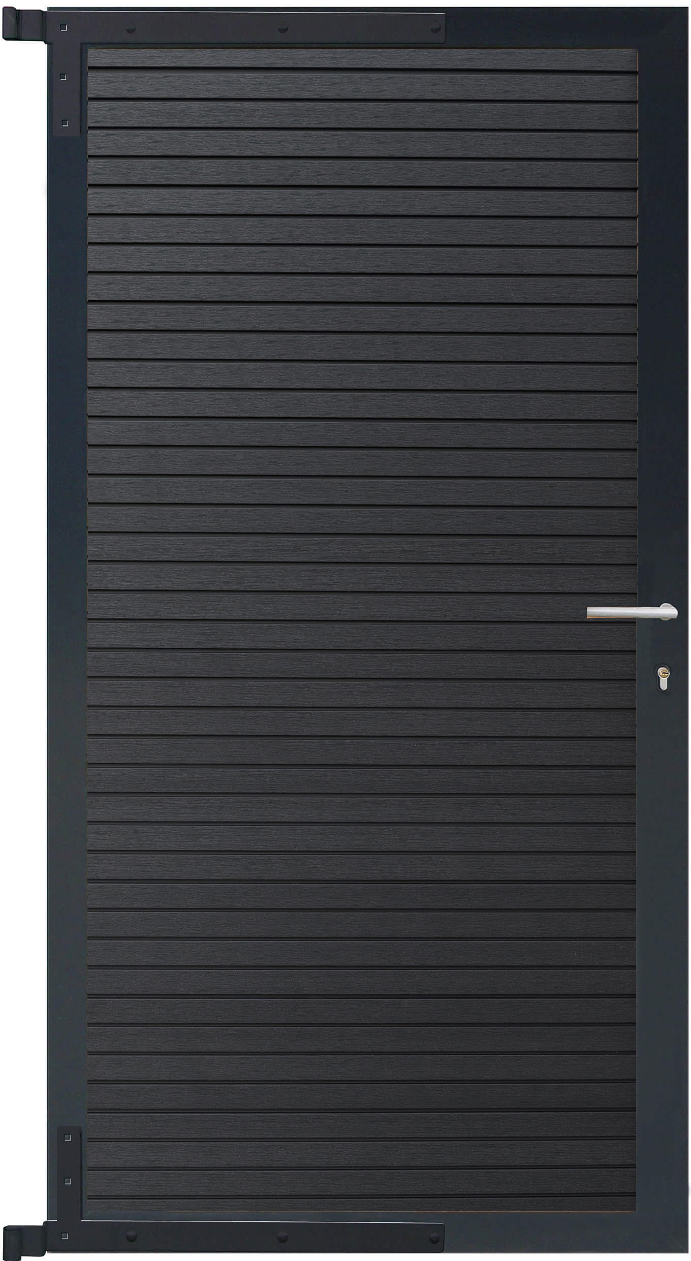GartenLand BPC Sichtschutz Zauntor Deep Black | Anthrazit Rahmen 90x180 cm, inkl. Beschlagsatz