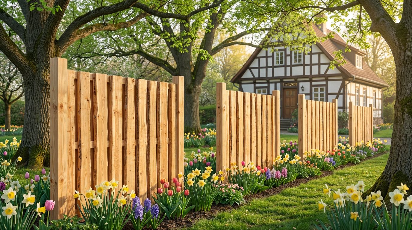 GartenLand Holz Zaun Bonanza Bretterzaun ca. 180x180cm Lärche natur