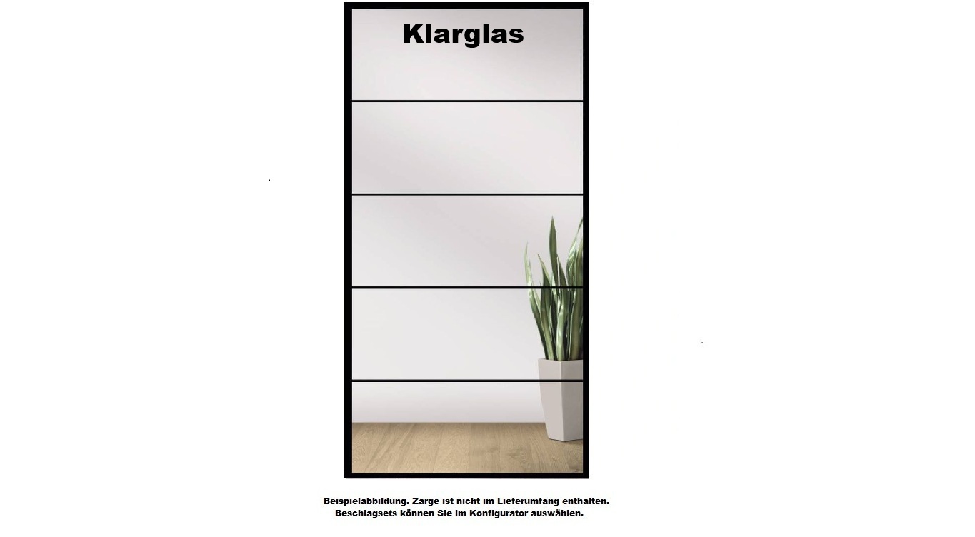 Licht & Harmonie Ganzglastür LinesPlus Typ 5 auf Klarglas Studio/Office