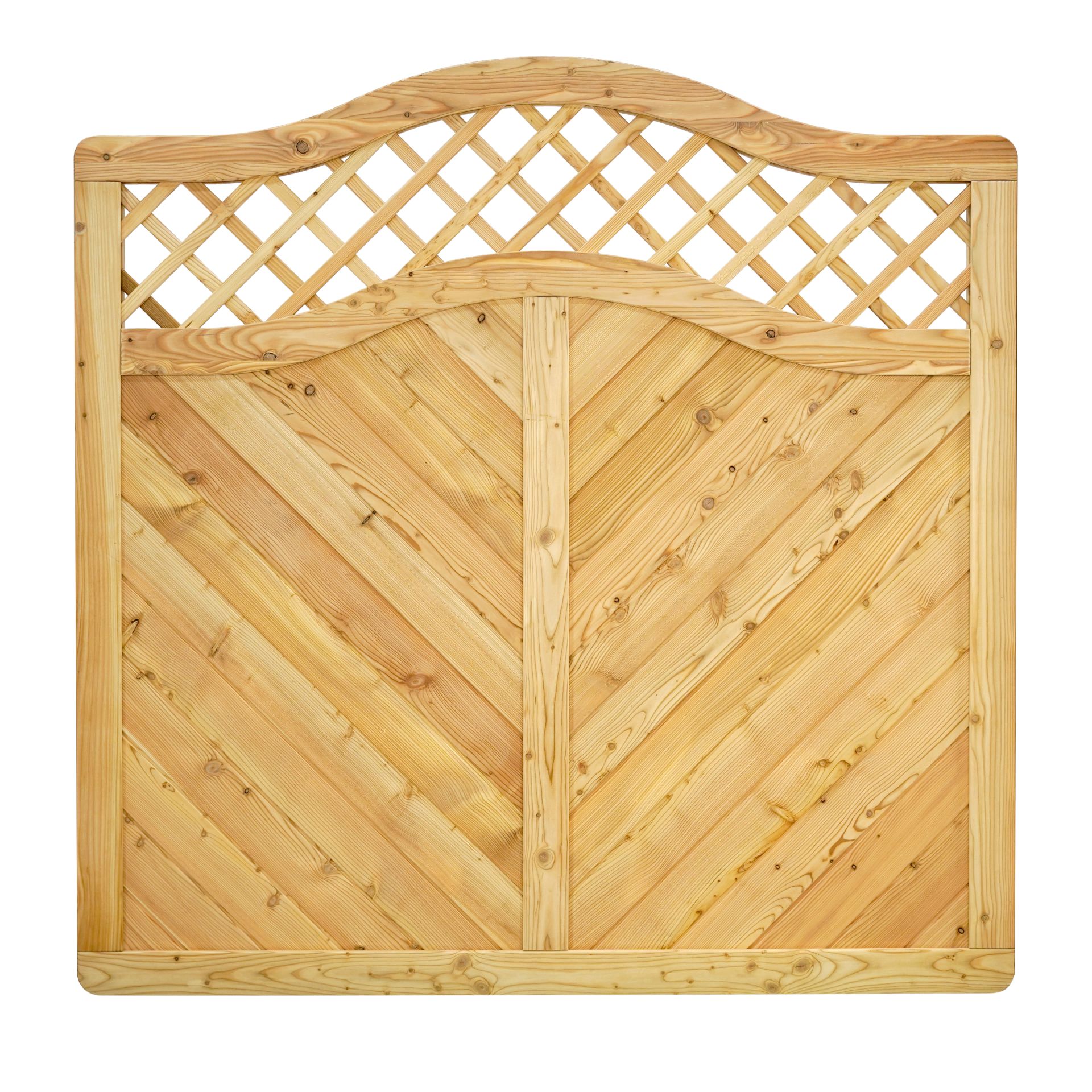 GartenLand Sichtschutzzaun Nizza gebogen ca. 180x180 cm mit Rankgitter Lärche – Naturbelassen