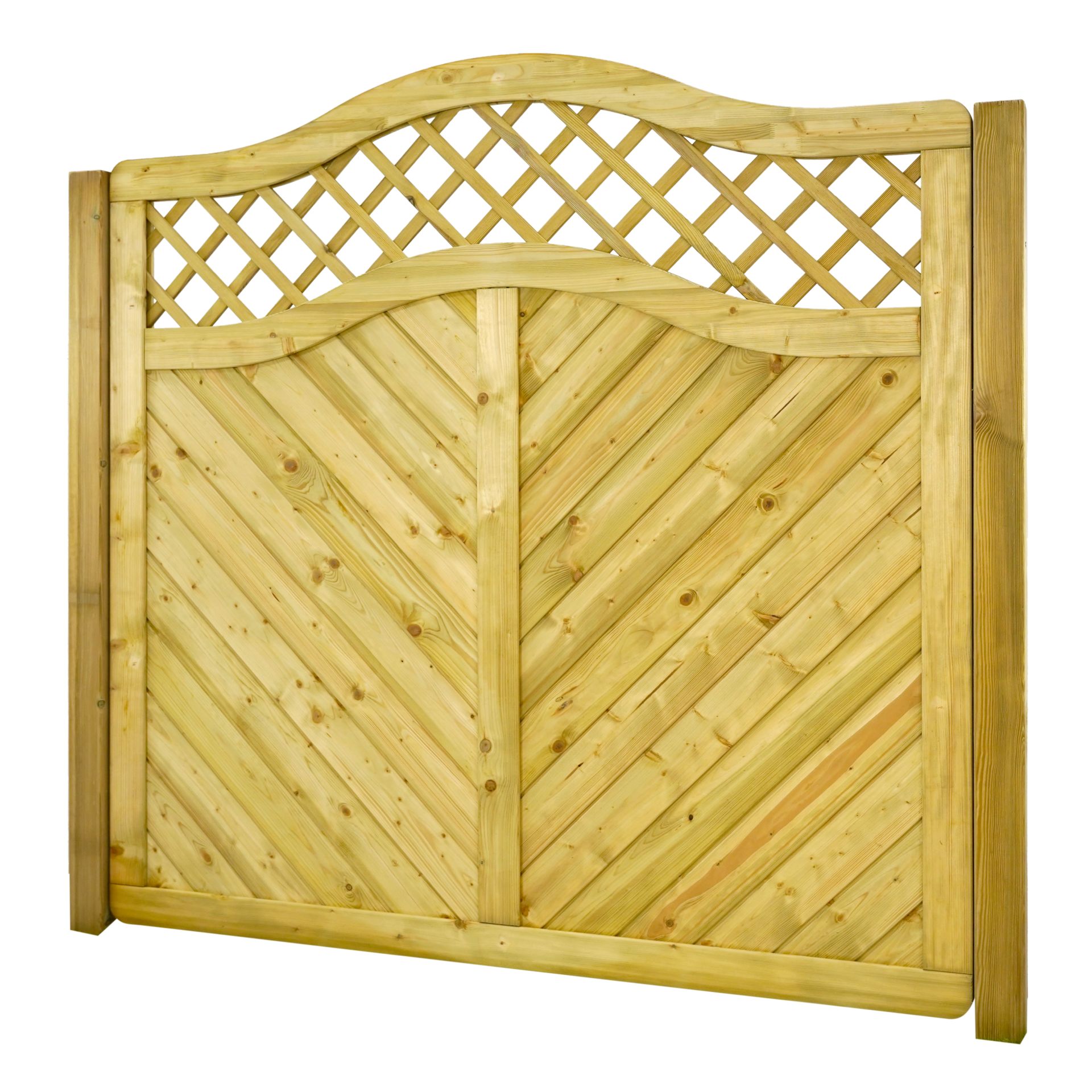 GartenLand Sichtschutzzaun Innsbruck Massiv „Extra Stabil“ gebogen mit Rankgitter ca. 180x180/165 cm Fichte – Kesseldruckimprägniert