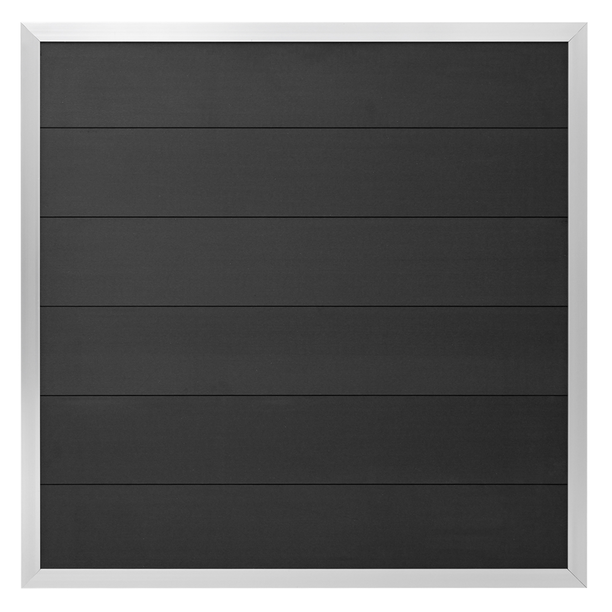 GartenLand WPC Rahmenzaun Bausatz Classico 180x180 cm in Anthrazit / Aluminium Silber