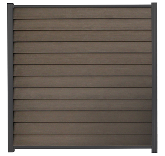 GartenLand Sichtschutz Zaun WPC Schwedenprofil Holzstruktur 180x180cm Multicolor Braun / Anthrazit
