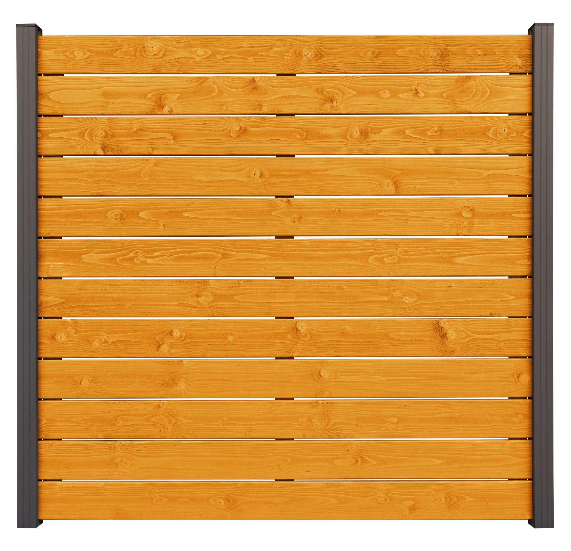 GartenLand Holz Zaun Manchester Steckzaun ca. 180x180cm Lärchefarbend lasiert
