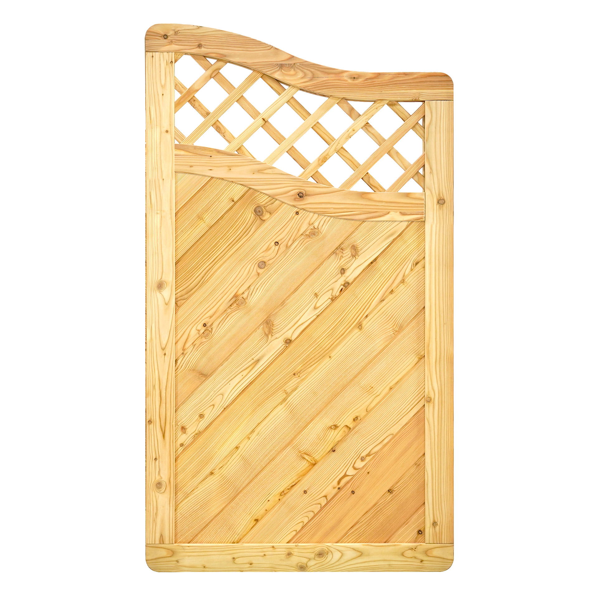 GartenLand Abschlusselement Nizza gebogen ca. 90x150/135 cm Lärche – Naturbelassen