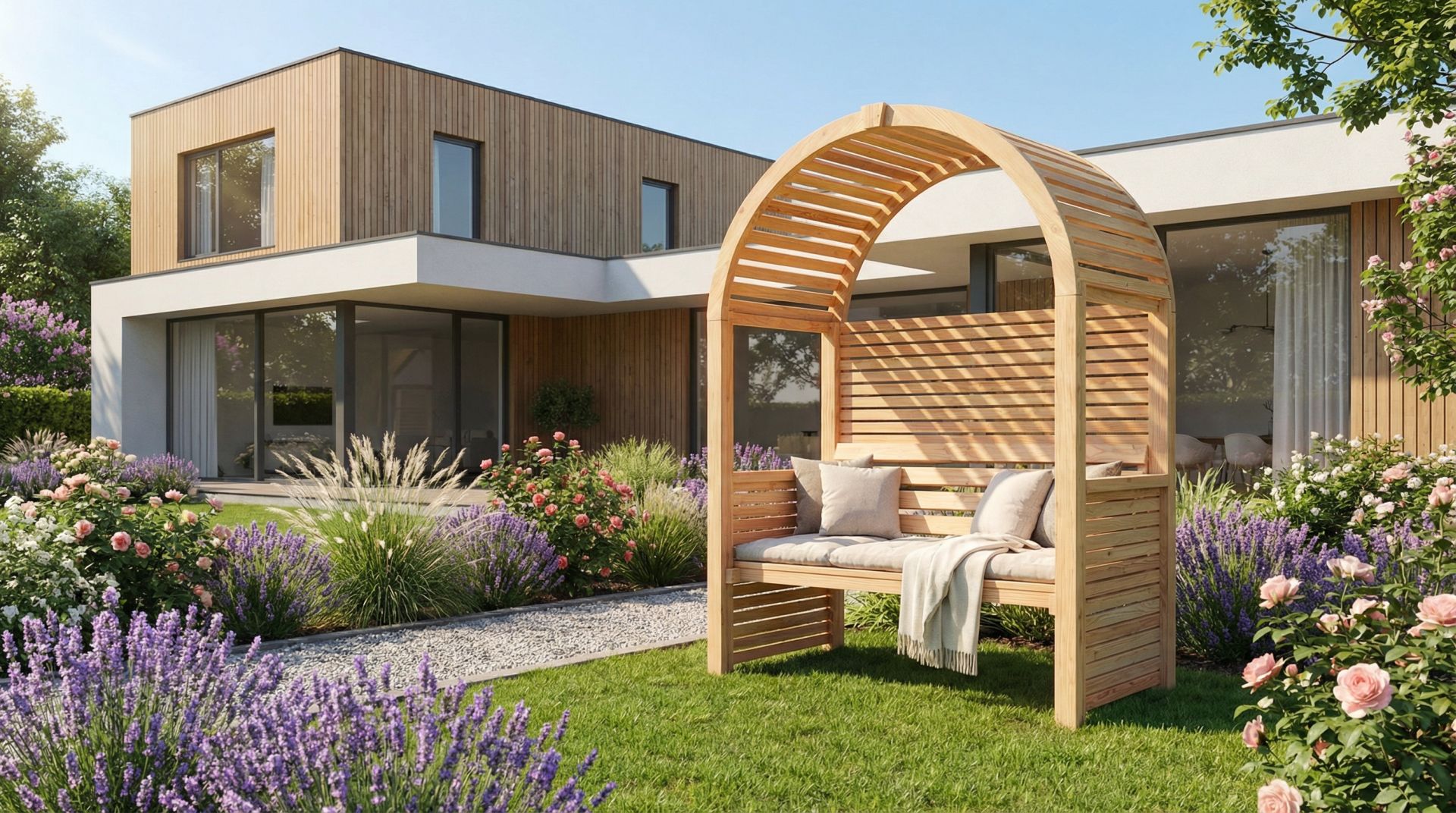 Sitzpergola Lärche – ca. 129×74×196 cm