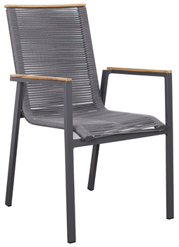 DekoVries Montana Dining stapelsessel Rope mit Teakarmlehne