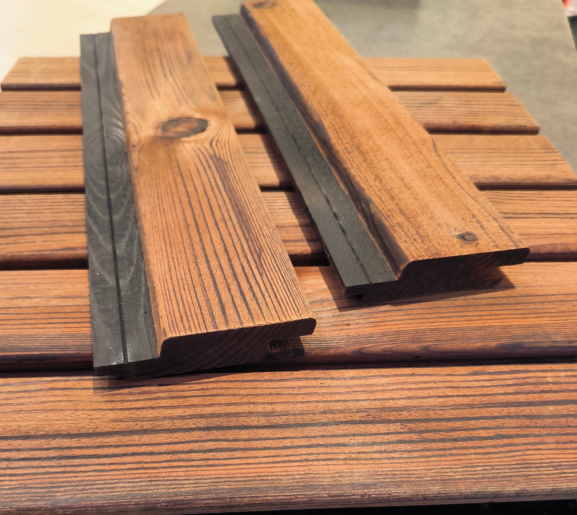 22x94 mm Craftwood Blackstripe schwarze Feder N+F braun waagerecht Leinöl-imprägniert
