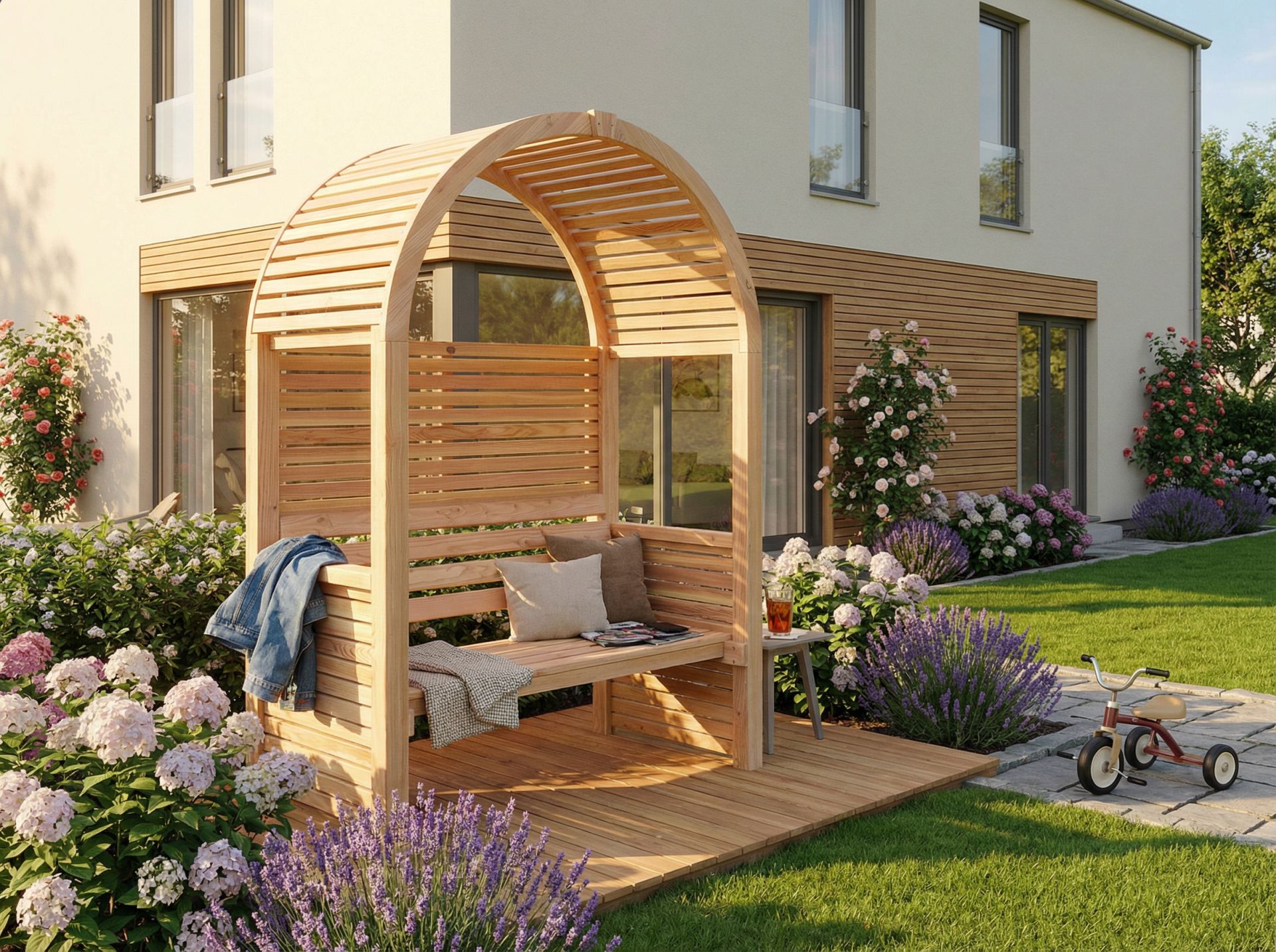 Sitzpergola Lärche – ca. 129×74×196 cm