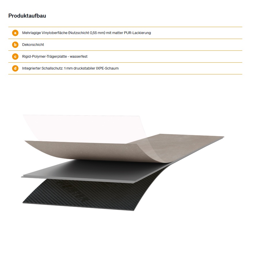 Meister Rigid-Vinyl Klick RB 500 S Fliese 6x457x914mm NKL23/33 Farbauswahl