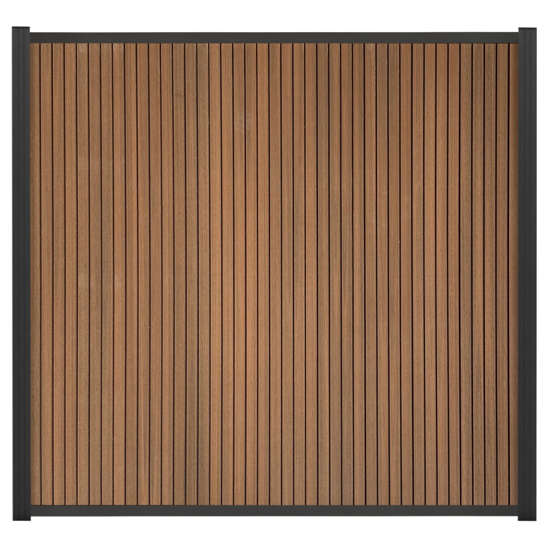 GartenLand Sichtschutz Zaun BPC Shadowline 175x180cm - vertikal Mahagoni Braun / Anthrazit