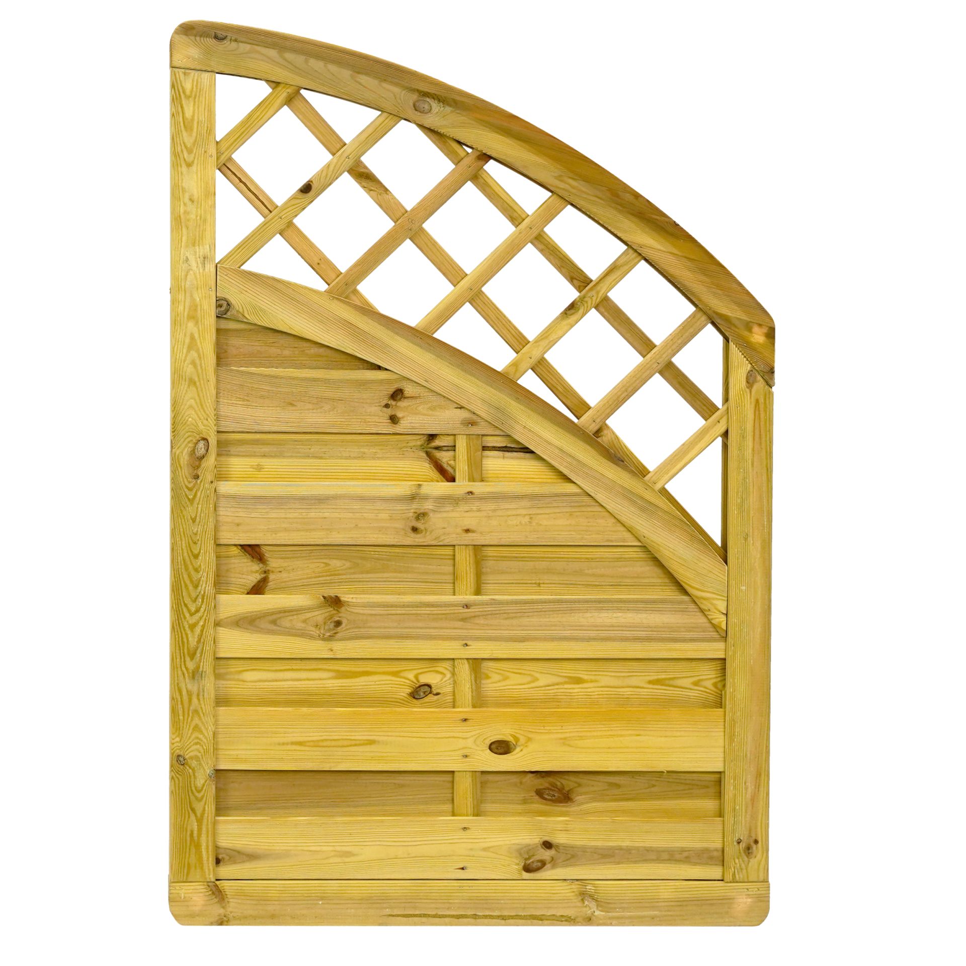 GartenLand Abschlusselement Vario Massiv „Extra Stabil“ gebogen mir Rankgitter 90x134/90 cm Kiefer – Kesseldruckimprägniert