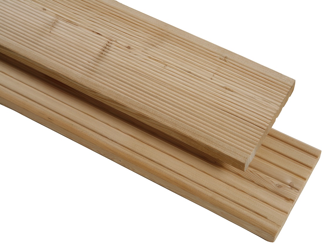 Terrassendiele kanadische Lärche 27x143mm techn. getrocknet genutet/geriffelt