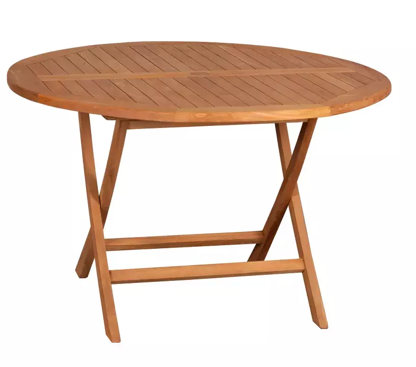 DekoVries Gartentisch 120cm Teak Holz