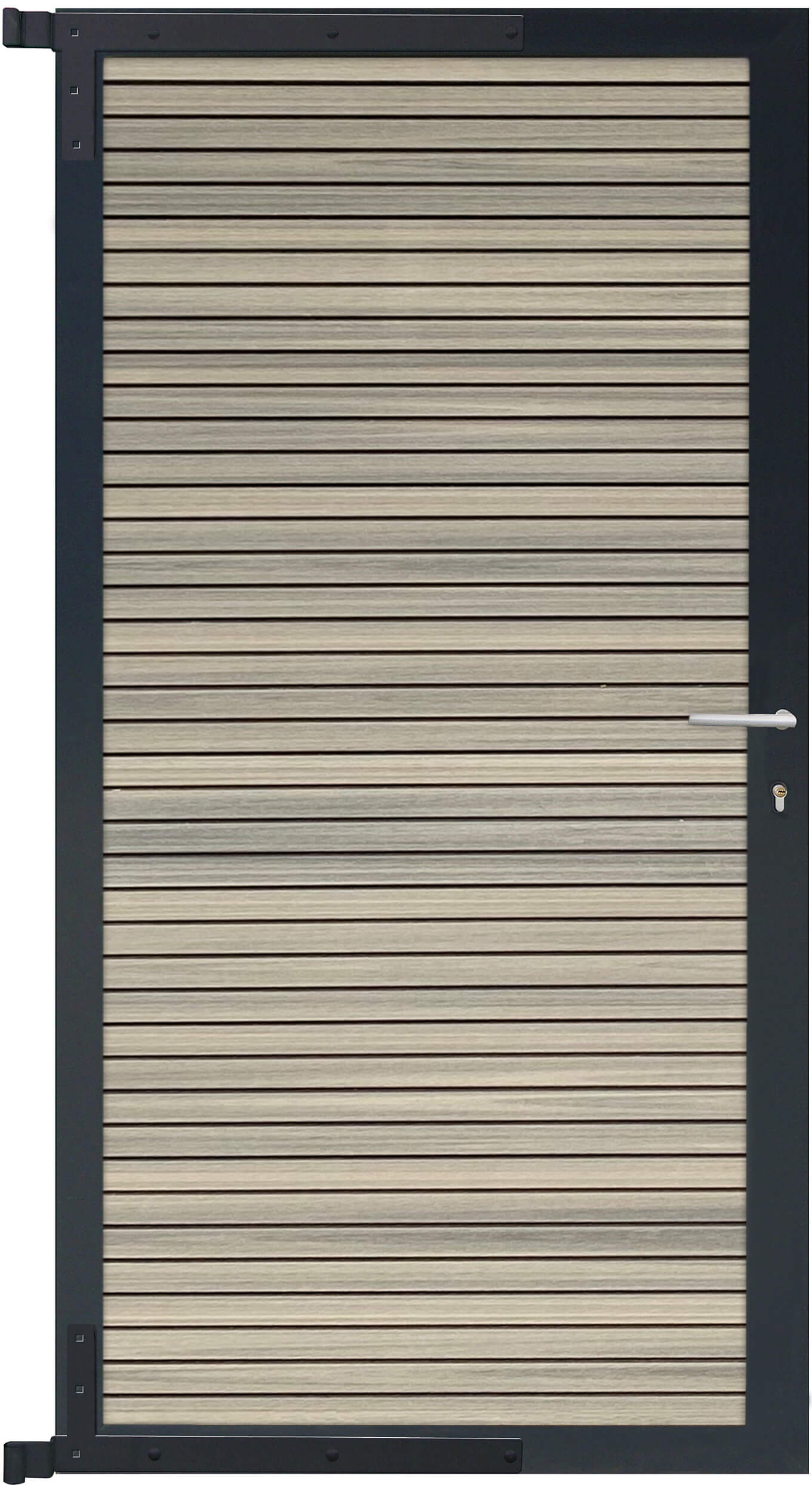 GartenLand BPC Sichtschutz Zauntor Shadowline | Anthrazit Rahmen 90x180 cm, inkl. Beschlagsatz