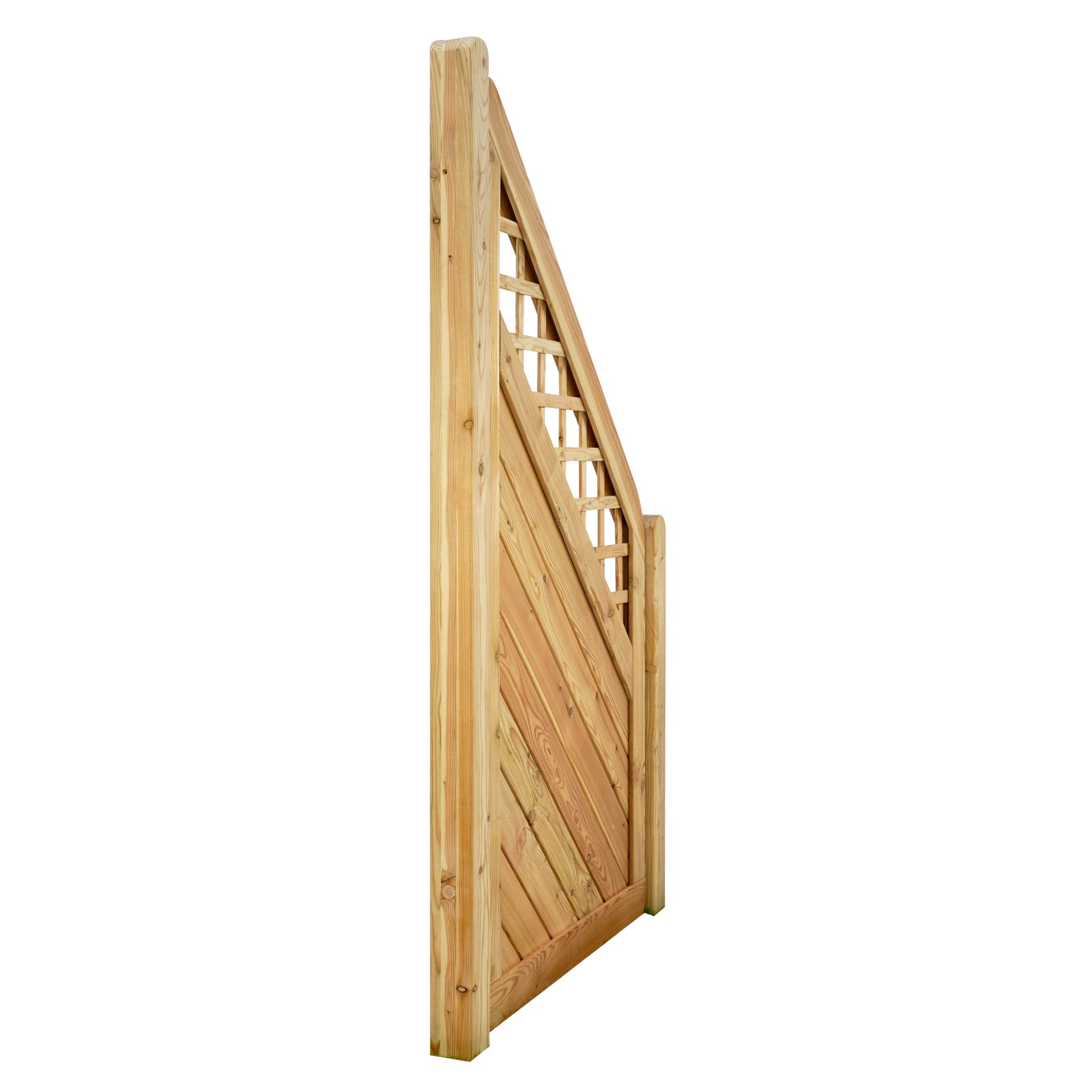 GartenLand Abschlusselement Nizza gerade ca. 90x180/90 cm mit Rankgitter Lärche – Naturbelassen