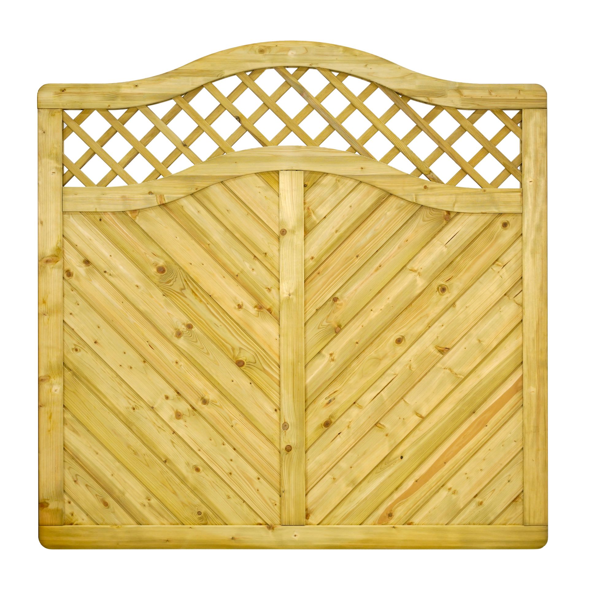 GartenLand Sichtschutzzaun Innsbruck Massiv „Extra Stabil“ gebogen mit Rankgitter ca. 180x180/165 cm Fichte – Kesseldruckimprägniert