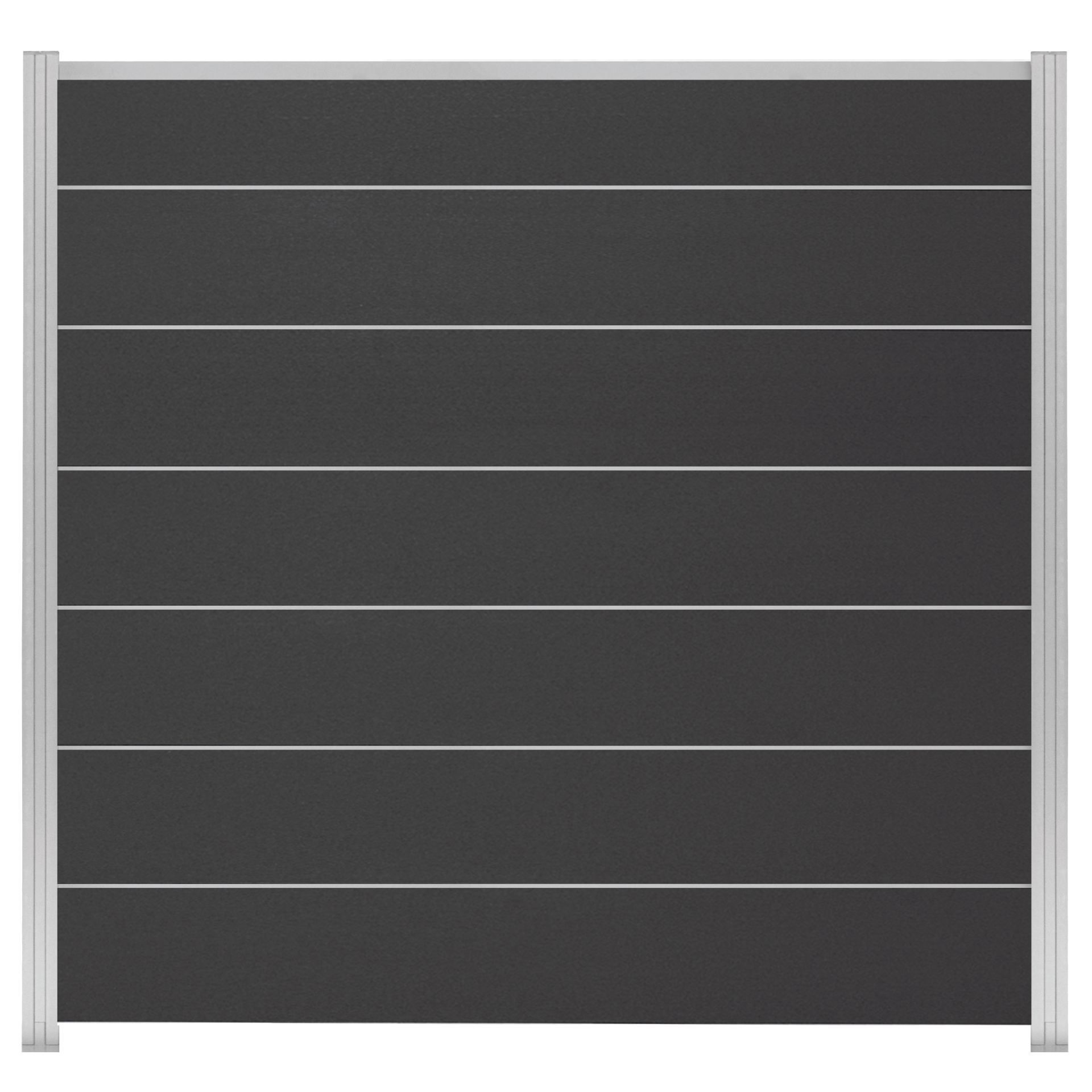 GartenLand Ameland Exclusive WPC Dark Anthrazit ca. 180x180 cm, inkl. Aluminium Abschluss- und Zwischenleisten silber