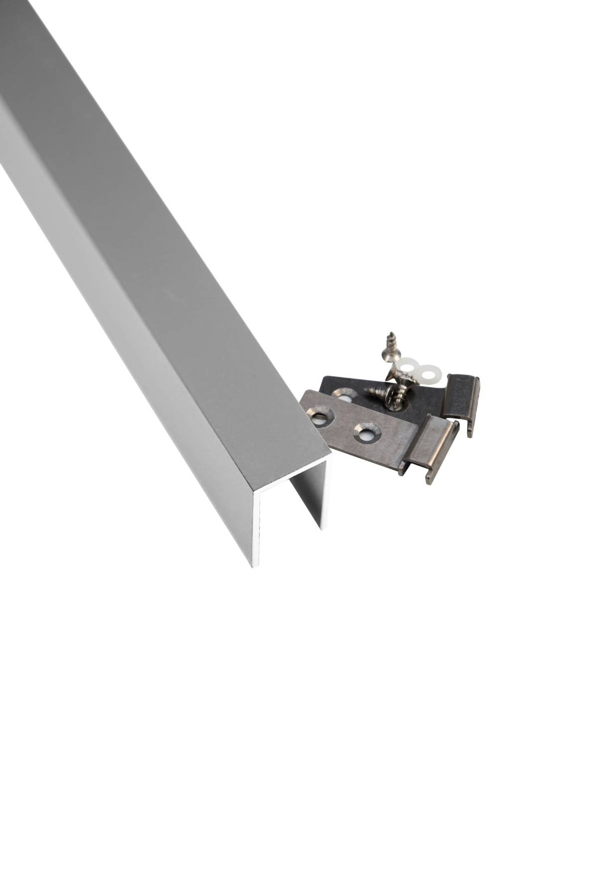 Abschlussprofil 25 x 40 mm, 176,1 cm Länge, silber für Steckzaun Baltrum