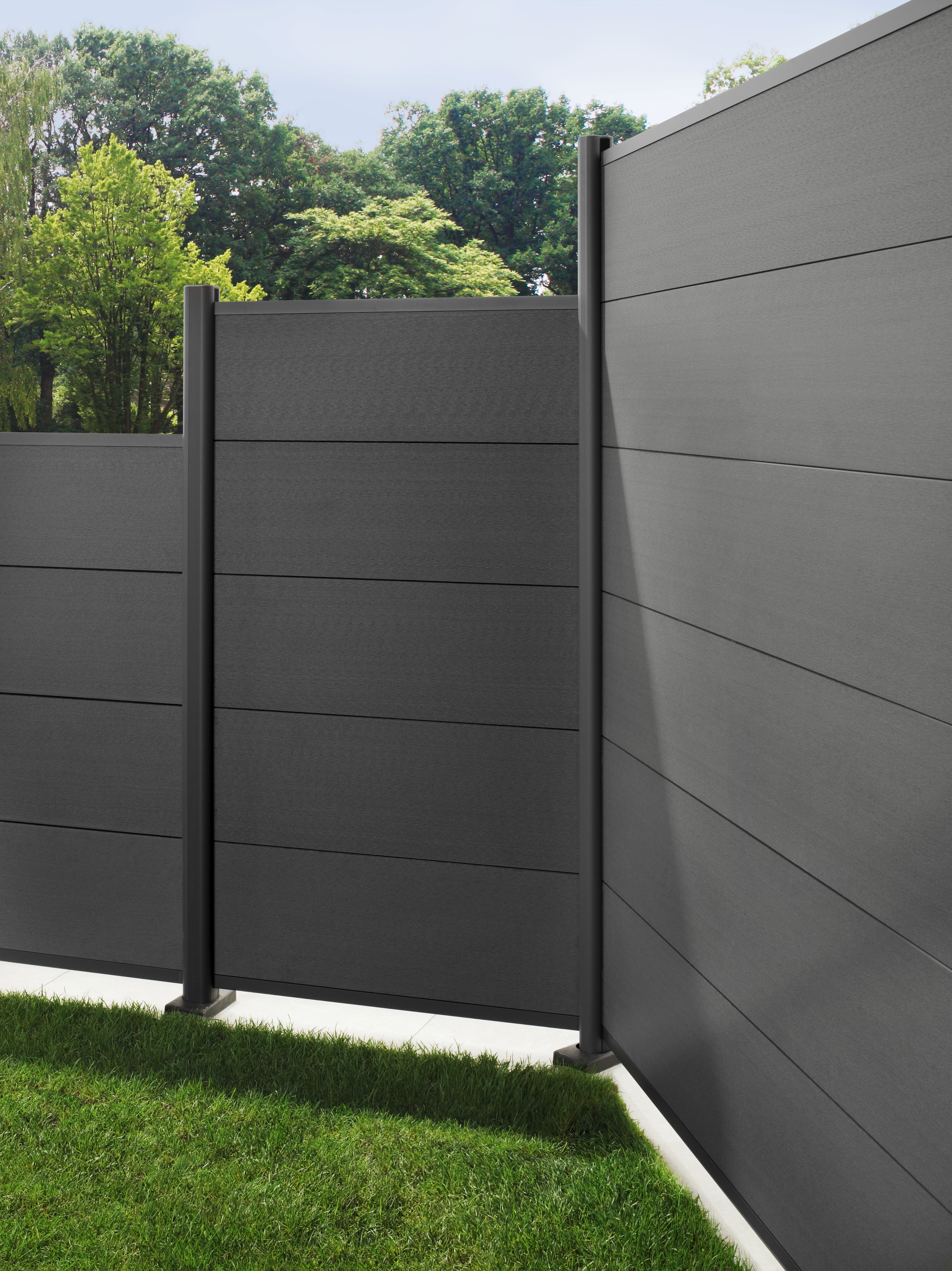 Brügmann TraumGarten WPC XL Sichtschutz Zaun 178 x 184cm - Anthrazit