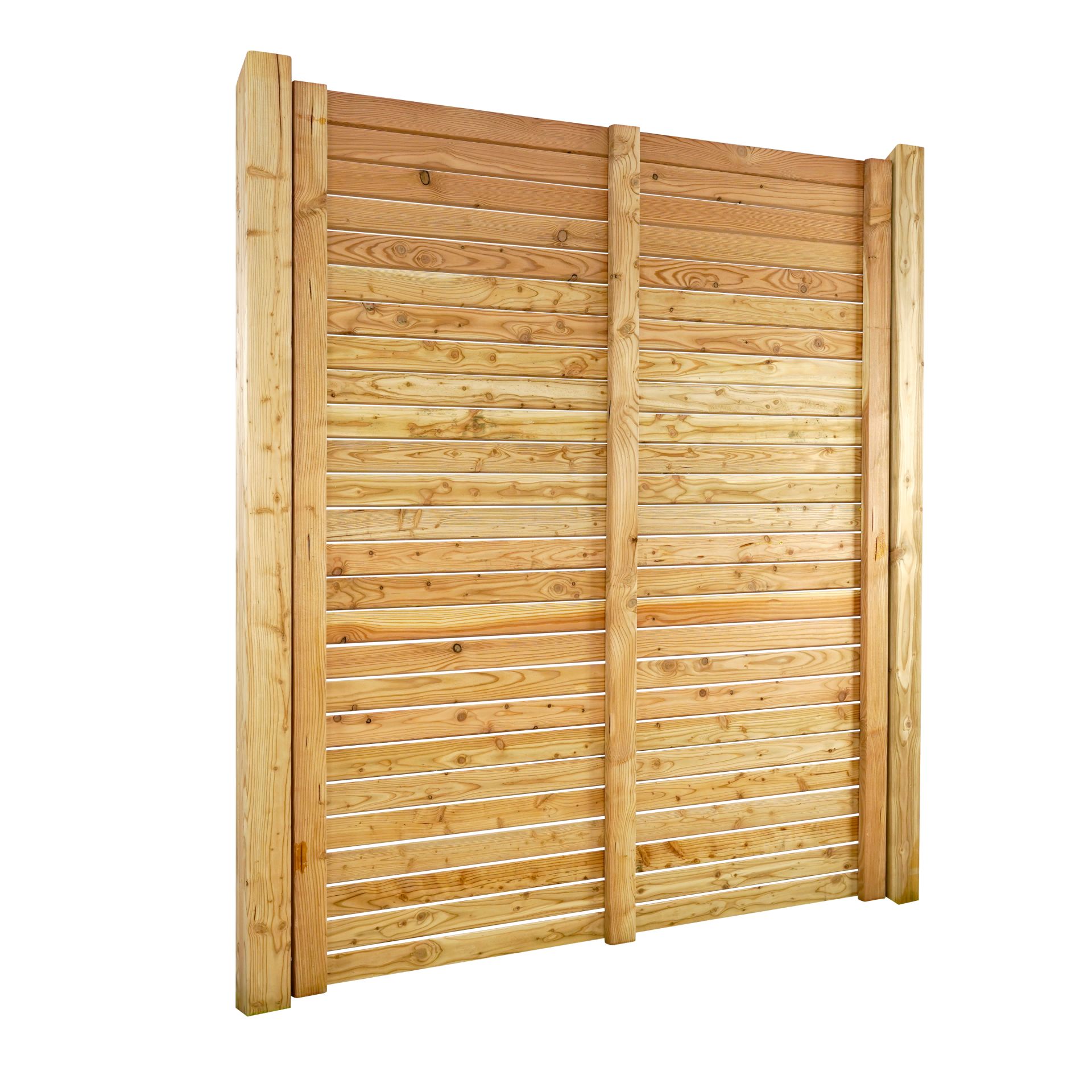GartenLand Sichtschutzzaun Salzburg Deluxe ca. 150x180 cm Lärche – Naturbelassen