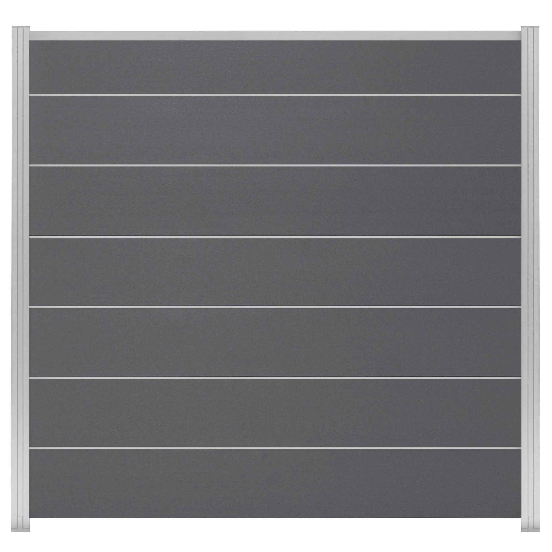 GartenLand Ameland Exclusive WPC Schiefergrau ca. 180x180 cm, inkl. Aluminium Abschluss- und Zwischenleisten silber