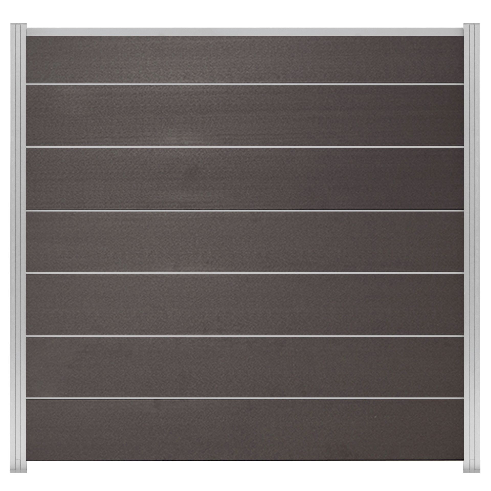GartenLand Ameland Exclusive WPC Anthrazit ca. 180x180 cm, inkl. Aluminium Abschluss- und Zwischenleisten silber