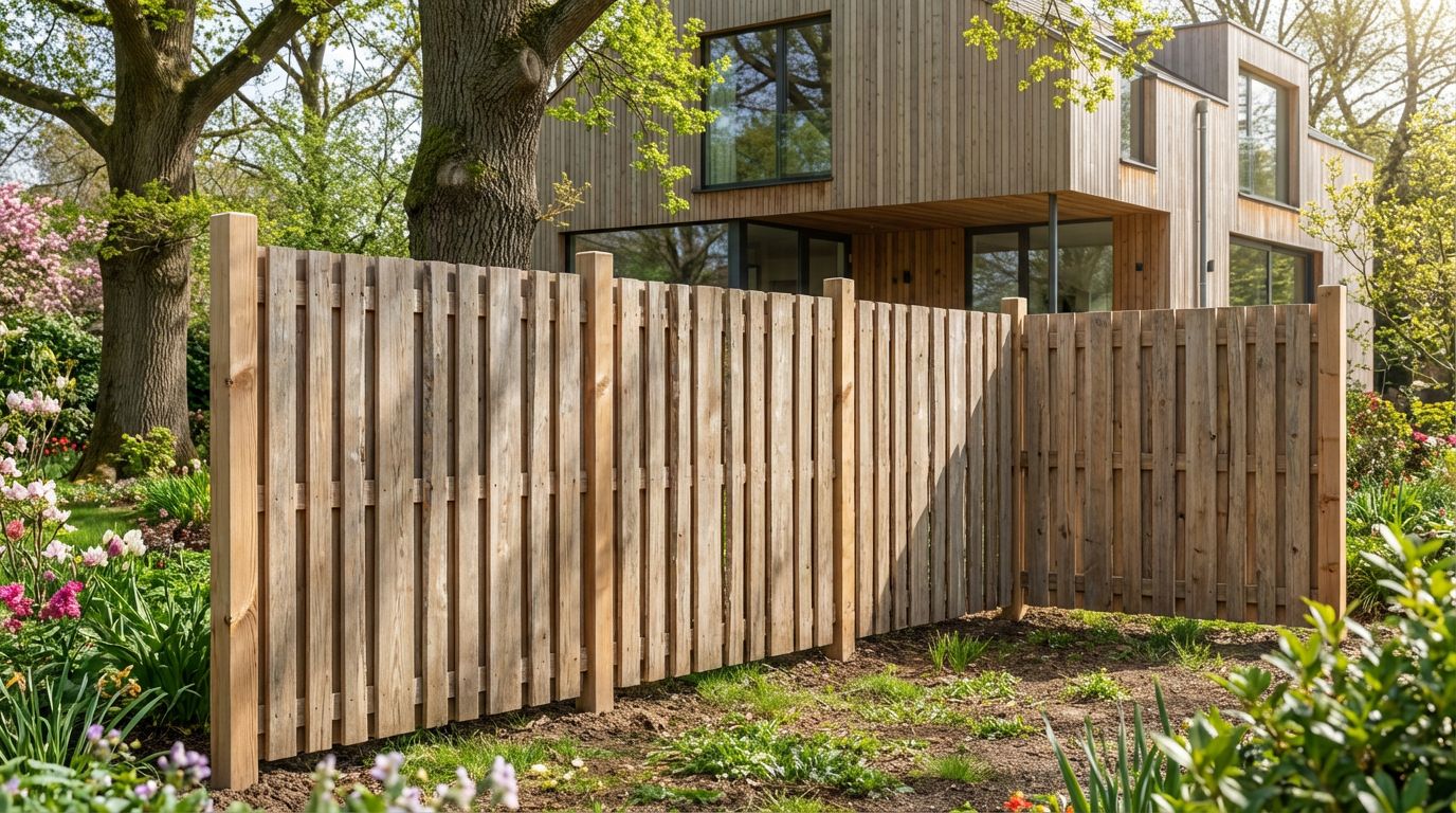 GartenLand Holz Zaun Bonanza Bretterzaun ca. 180x180cm Lärche natur