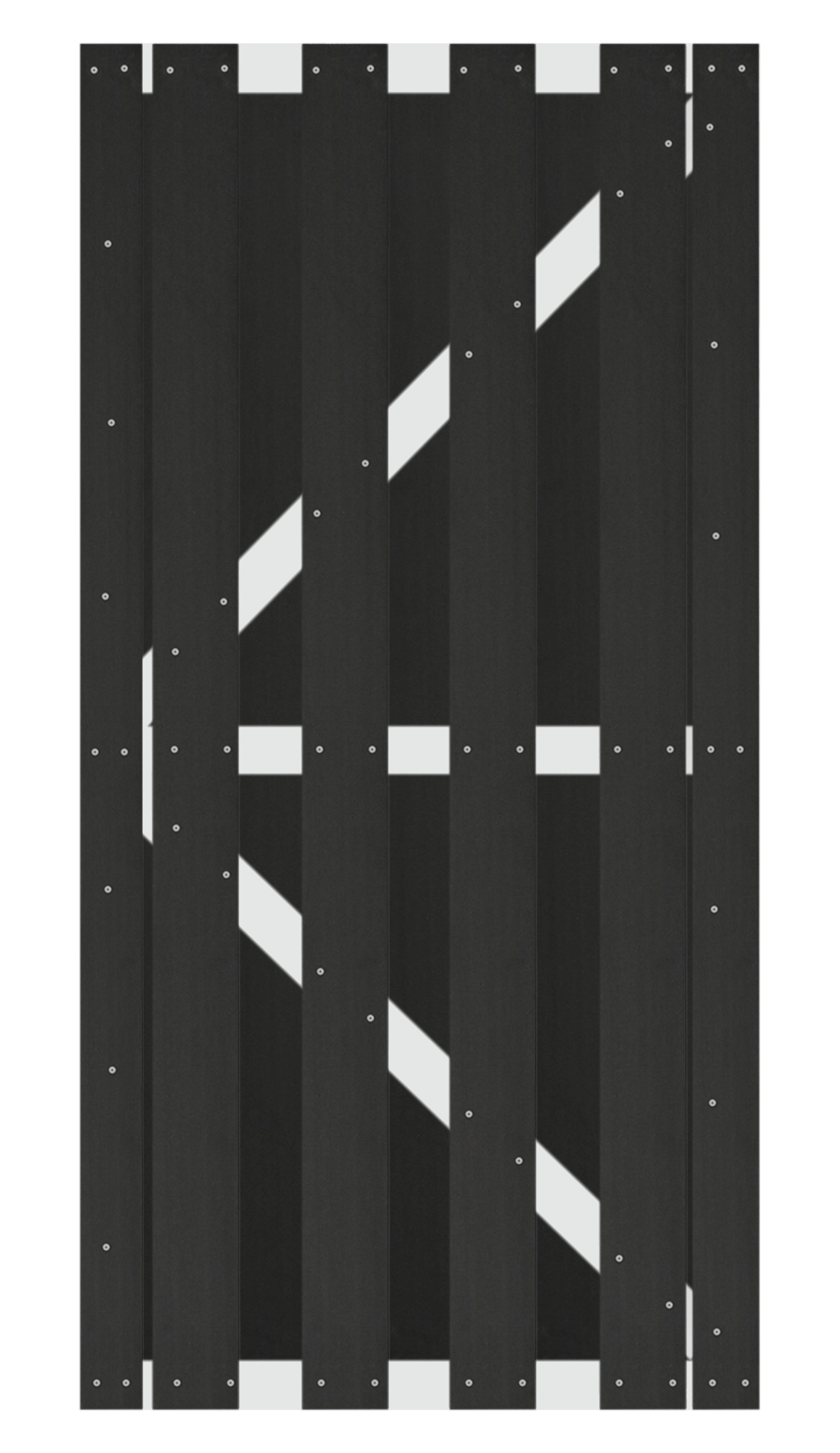 WPC Sichtschutzzaun Tor Oslo 90x180 cm, anthrazit/silber- EXTRA STABI