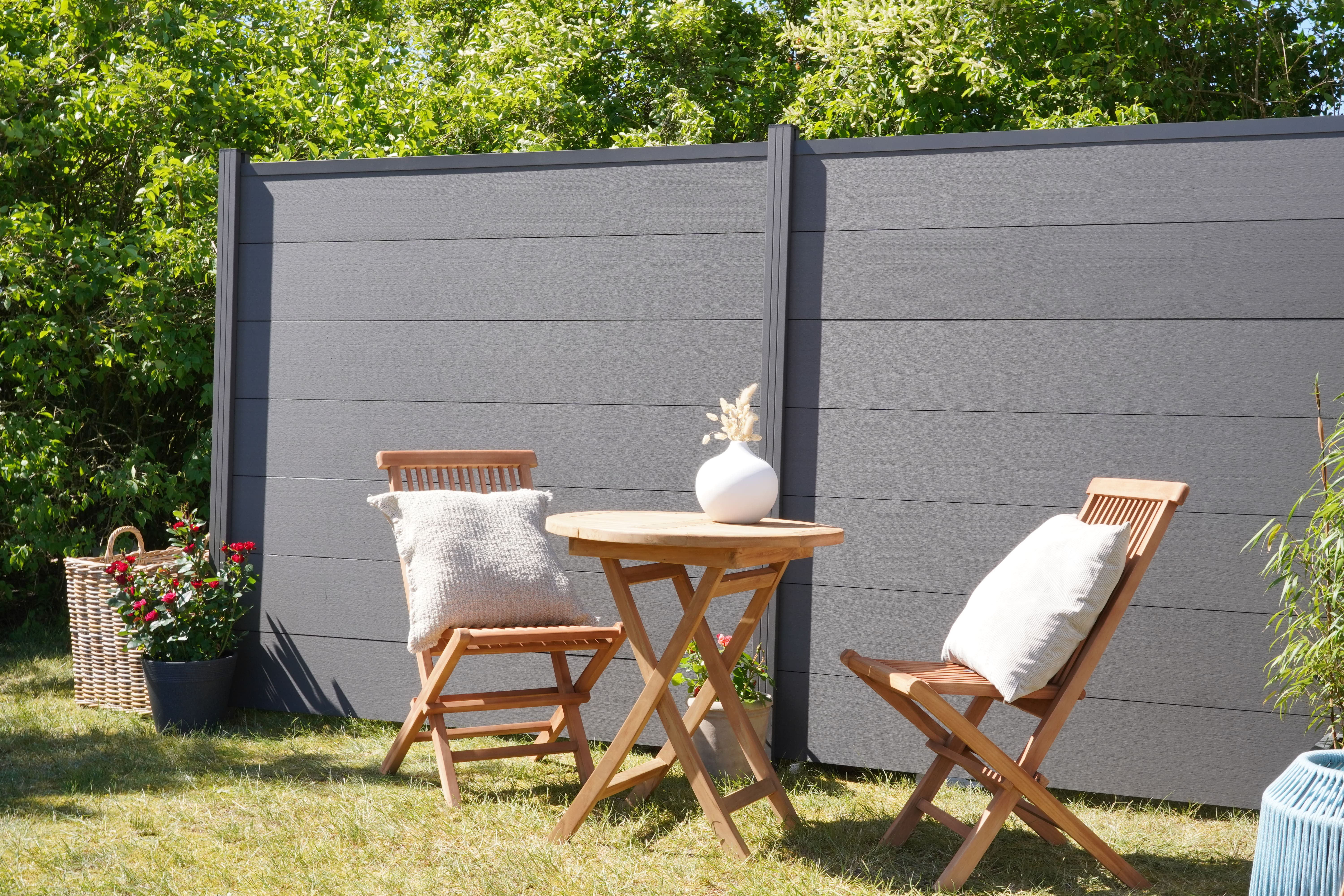 GartenLand Sichtschutz Zaun WPC Ameland 180 x 180 cm Anthrazit