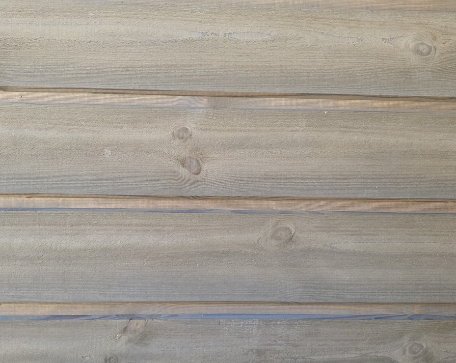 22x145 mm  Craftwood Fassade Profil D N+F, Sägefein DB:130 mm, grau waagerecht Leinöl-imprägniert
