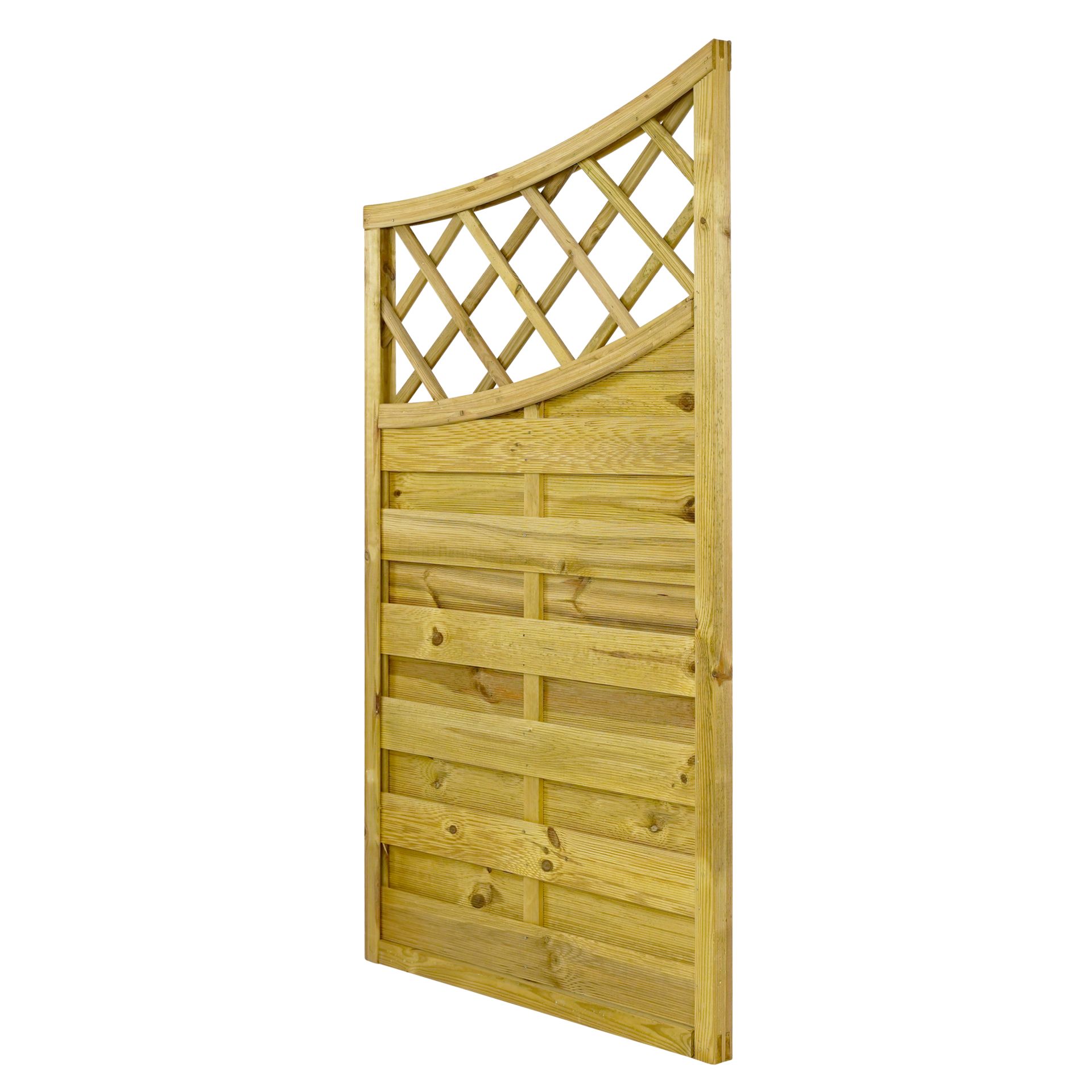 GartenLand Abschlusselement Vario gebogen ca. 90x160/140 cm mit Rankgitter Kiefer – Kesseldruckimprägniert