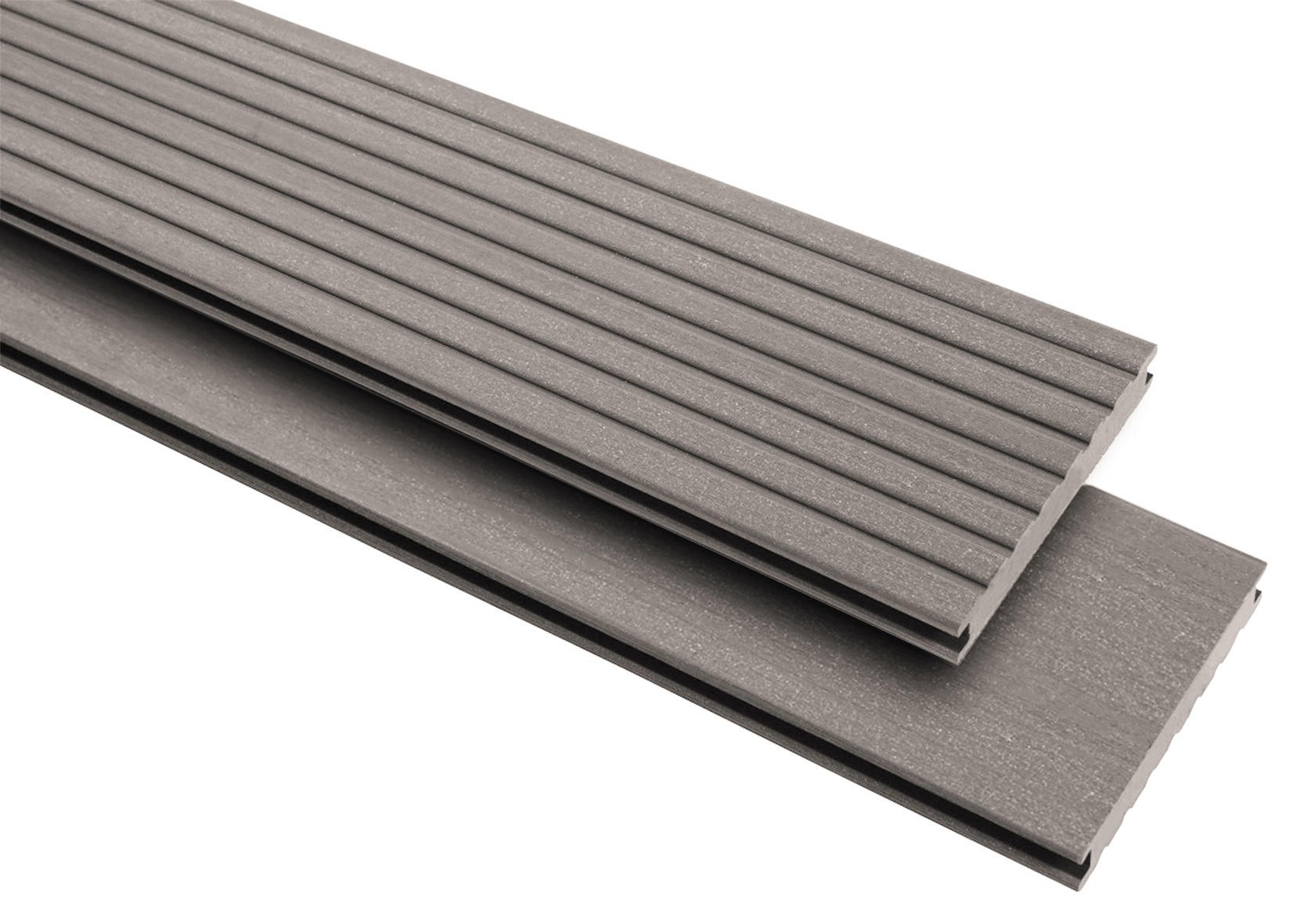Muster WPC/BPC Terrassendiele Massiv, Pro Solid "Modern" 20x145 mm, Hellgrau