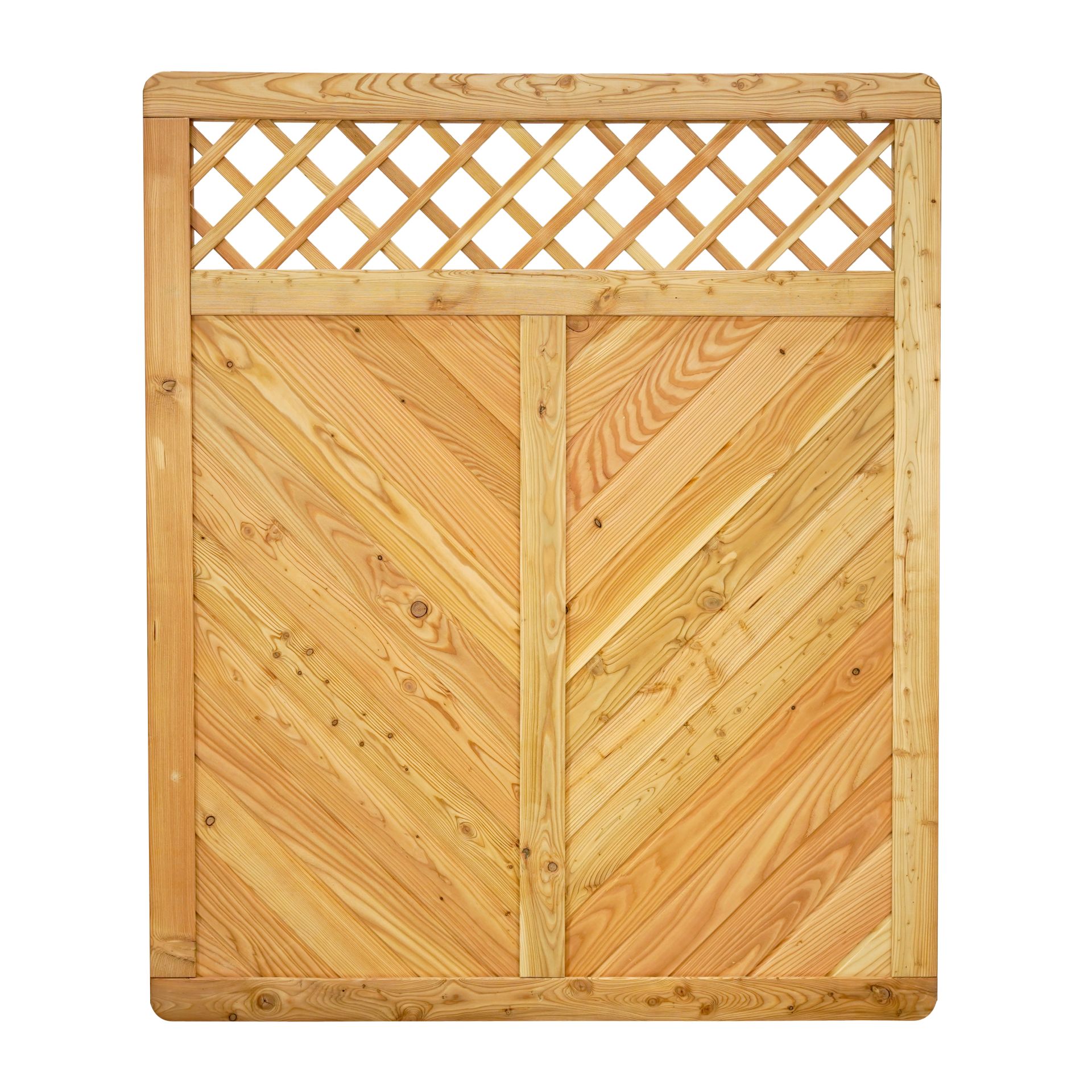 GartenLand Sichtschutzzaun Nizza gerade ca. 150x180 cm mit Rankgitter Lärche – Naturbelassen