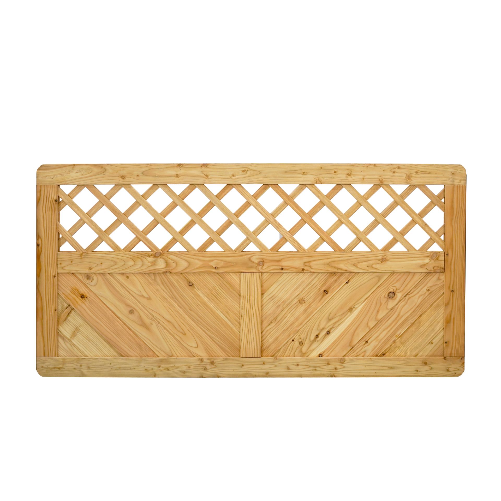 GartenLand Vorgartenzaun Nizza gerade ca. 180x90 cm mit Rankgitter Lärche – Naturbelassen