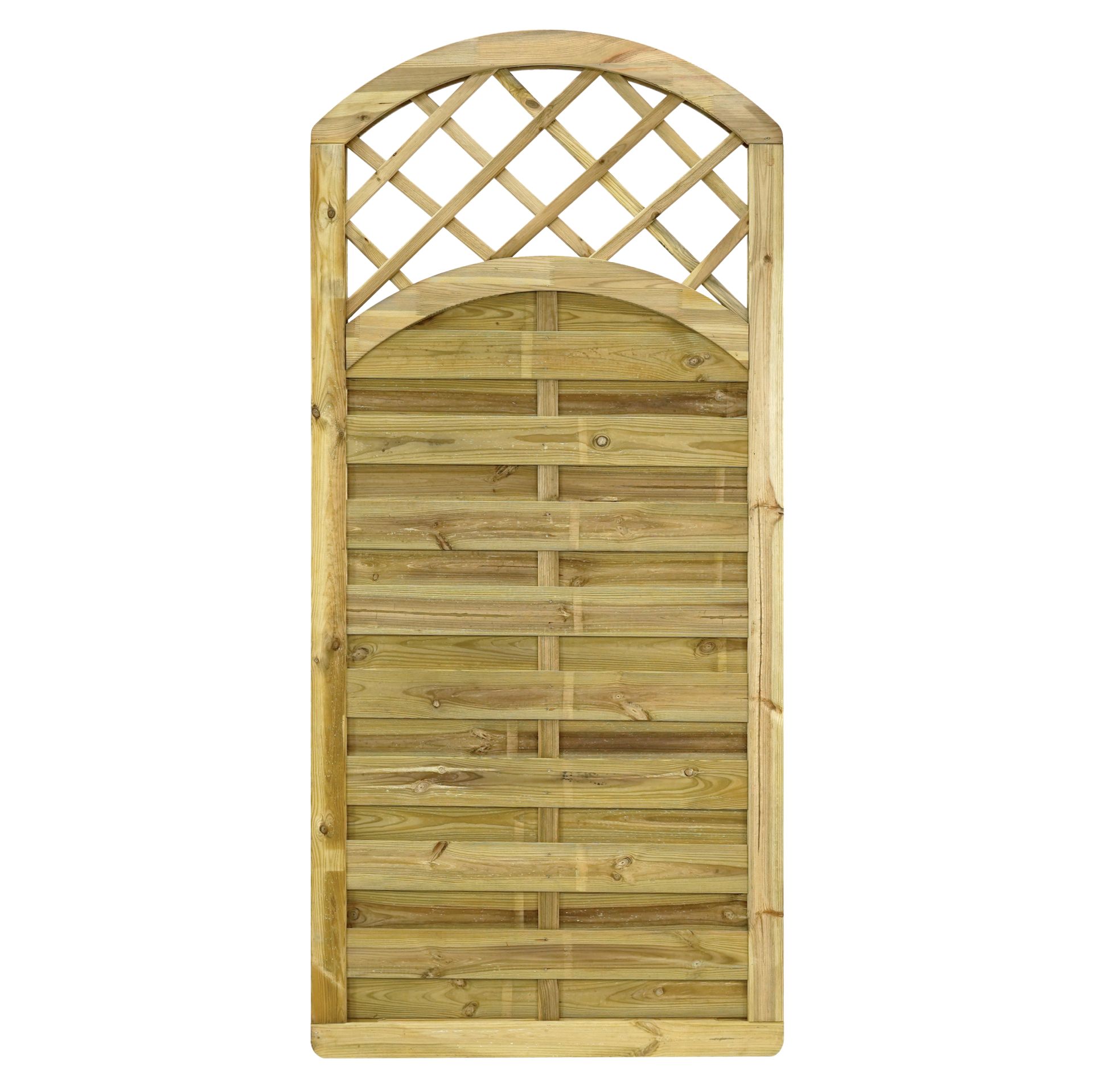 GartenLand Sichtschutzzaun Vario Massiv „Extra Stabil“ gebogen mit Rankgitter 90x195/180 cm Kiefer – Kesseldruckimprägniert