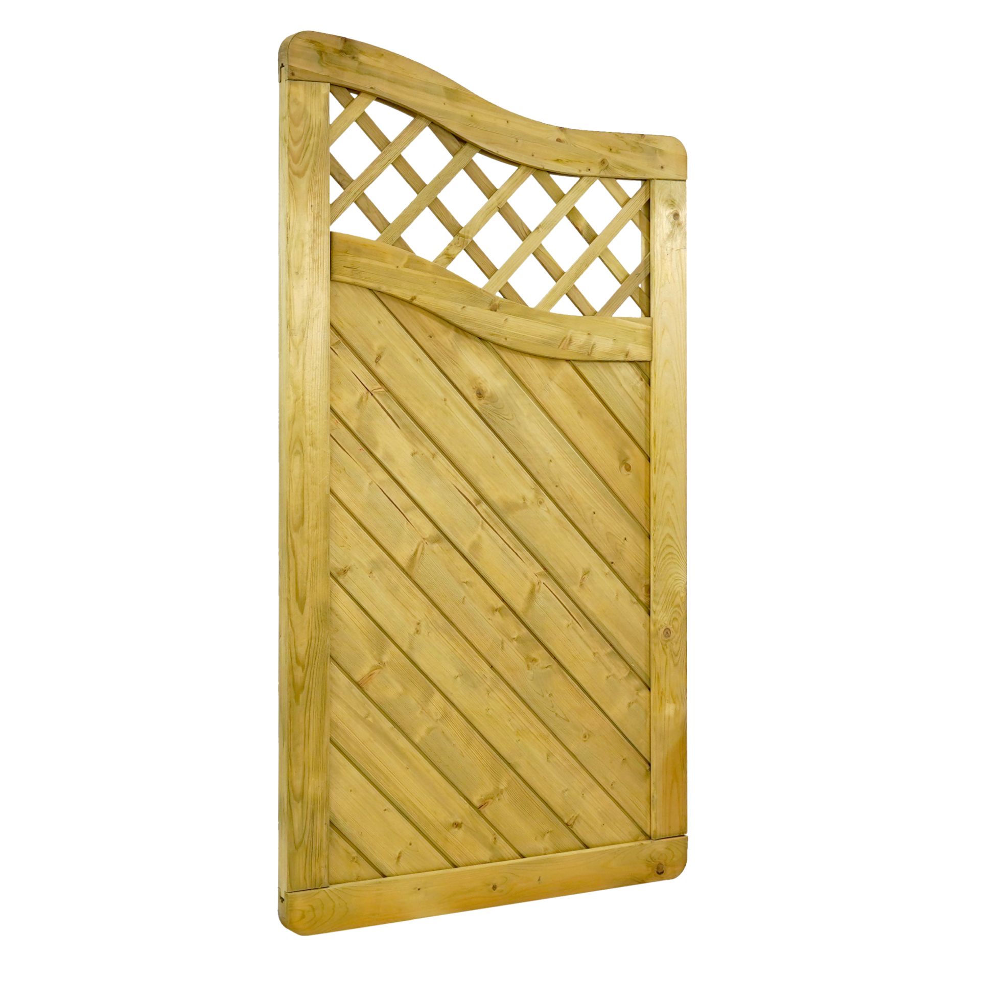 GartenLand Sichtschutzzaun Innsbruck Massiv „Extra Stabil“ gebogen mit Rankgitter ca. 90x165/150 cm Fichte – Kesseldruckimprägniert