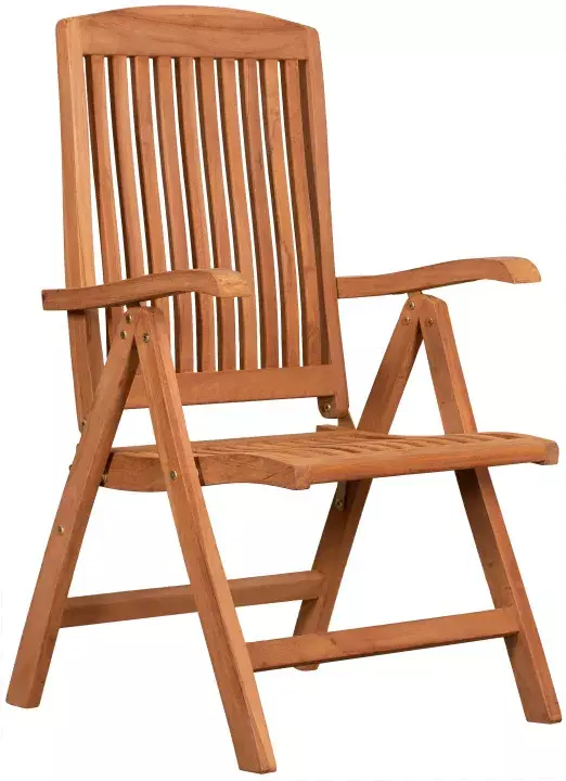 DekoVries Hochlehner Klappsessel Teak mit Armlehne