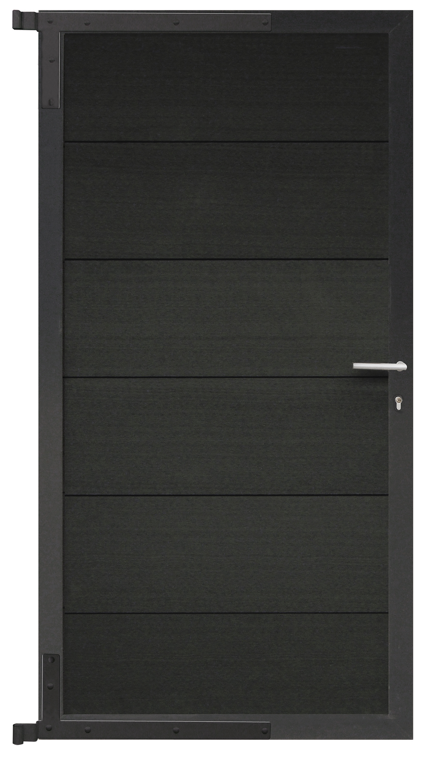 GartenLand WPC Steckzaun Tor Classico 90x180 cm Anthrazit / Aluminium Anthrazit