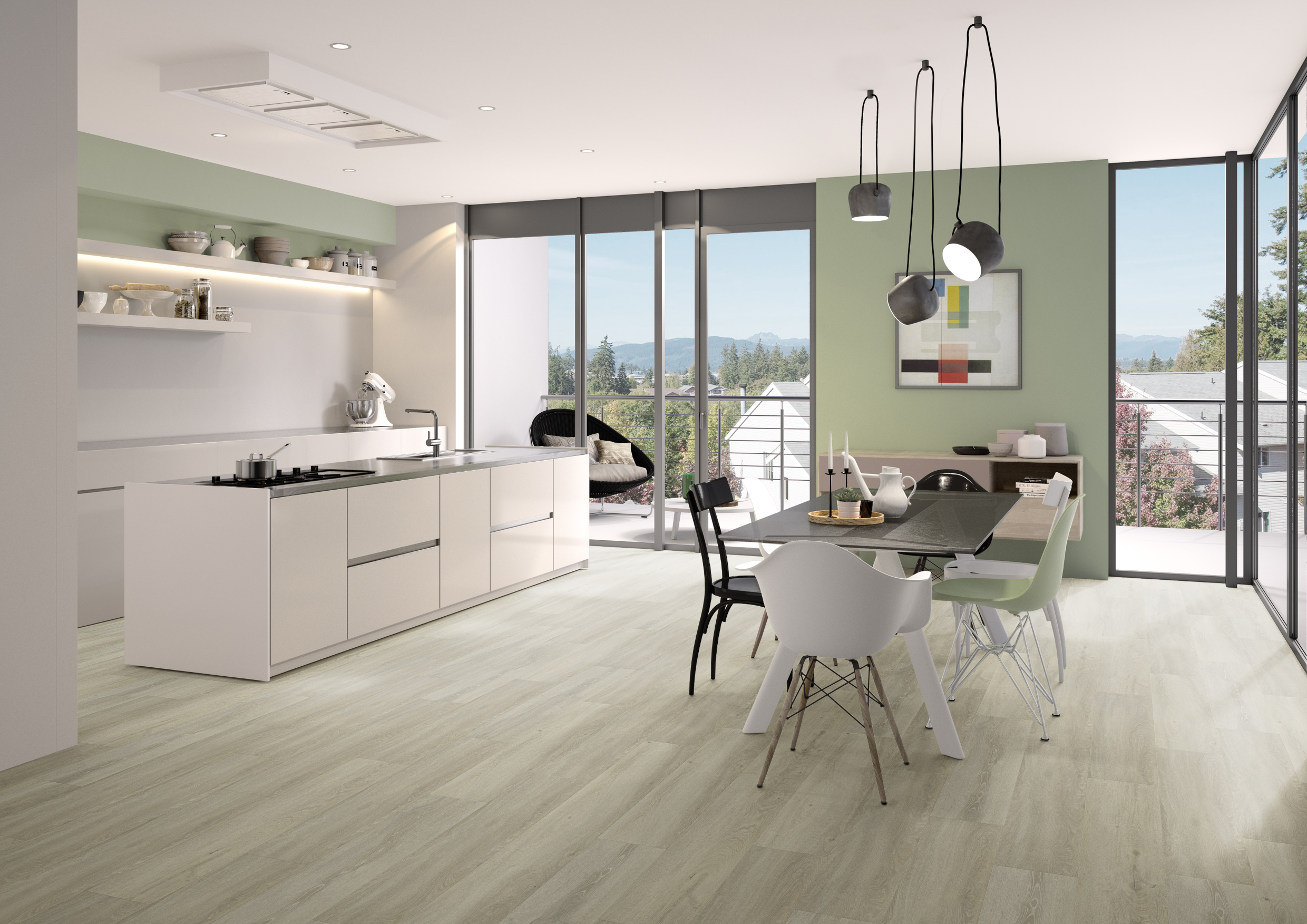 A´viva Rigid-Vinyl LHD Premium inkl. TS 4V, Design Eiche Cremeweiß, NS 0,5mm