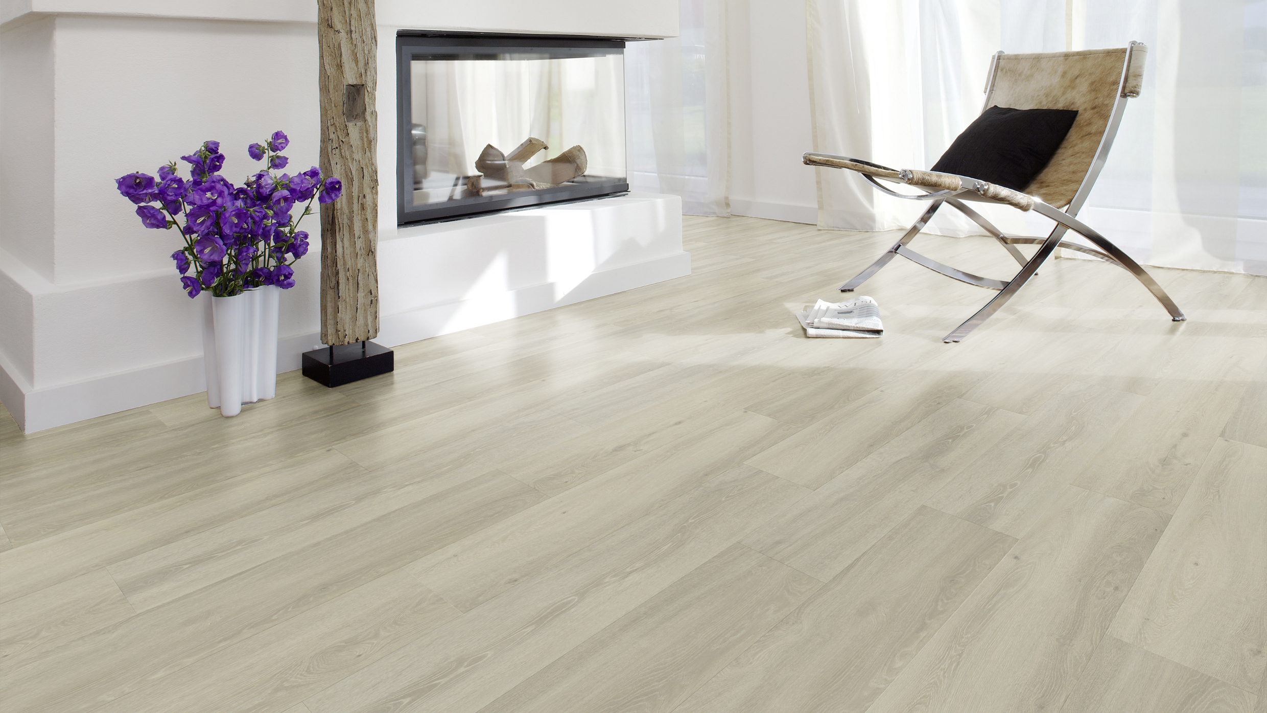A´viva Rigid-Vinyl LHD Premium inkl. TS 4V, Design Eiche Cremeweiß, NS 0,5mm