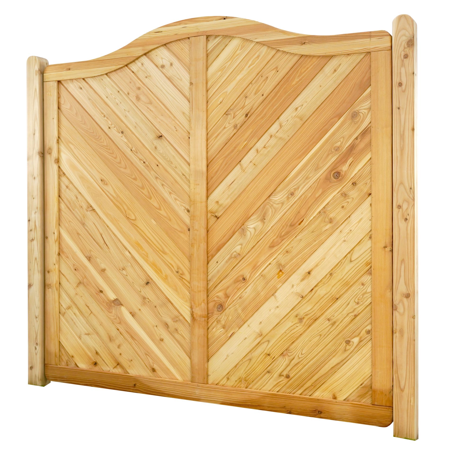 GartenLand Sichtschutzzaun Nizza gebogen ca. 180x180 cm Lärche – Naturbelassen
