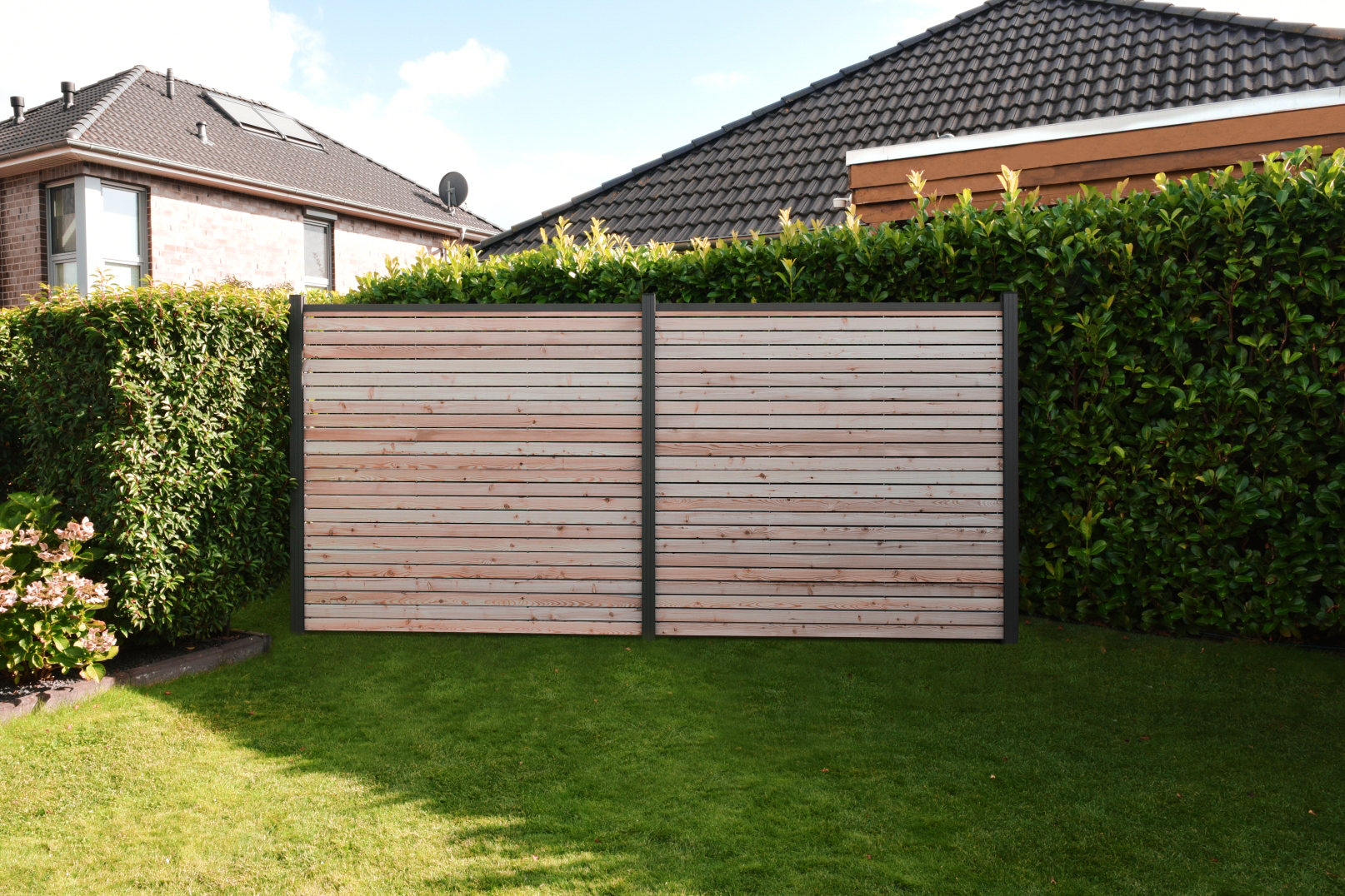 GartenLand Sichtschutz Zaun Göteburg Rhombus aus europ. Lärche in 180x180cm Anthrazit